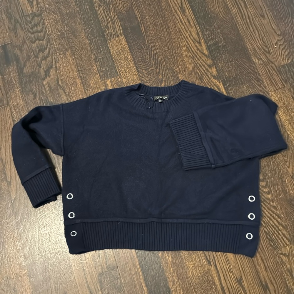 Navy TopShop cropped navy sweater size 4. Worn twice